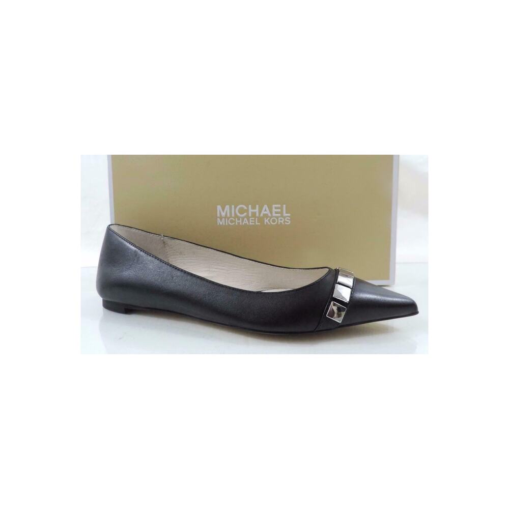Michael Kors Size 5.5 Ballet Flat Shoes Studded Leather Black